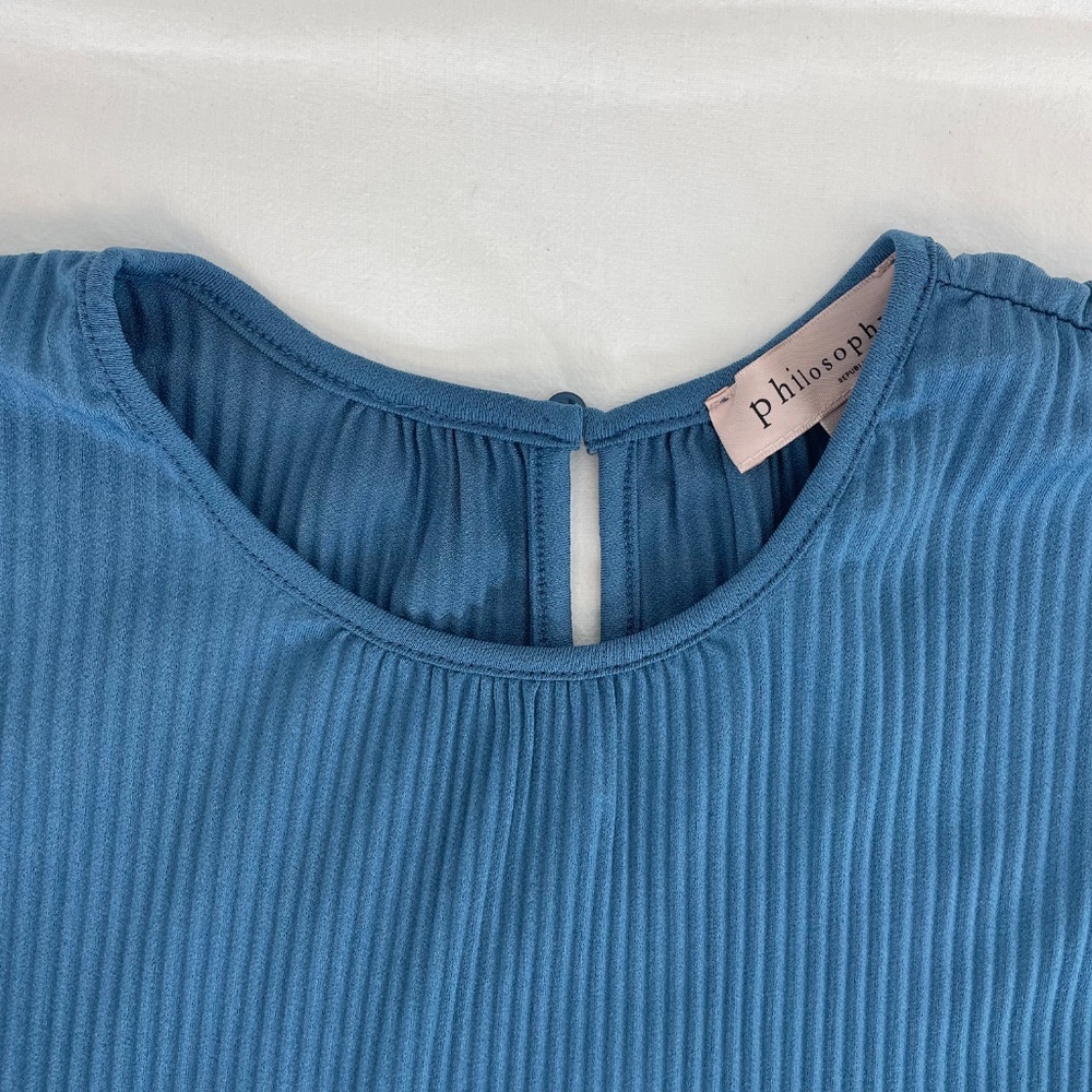 Philosophy Republic Clothing Short Sleeve Top Blue Women’s Size Large - Picture 6 of 12